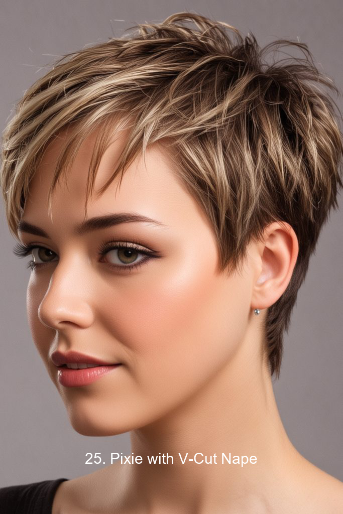 25. Pixie with V-Cut Nape