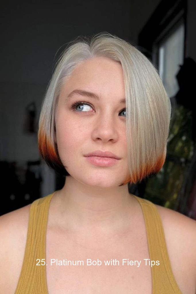 25. Platinum Bob with Fiery Tips