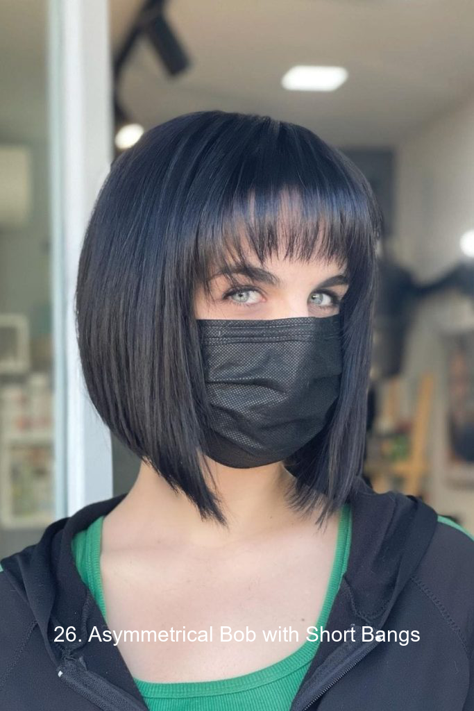 26. Asymmetrical Bob with Short Bangs