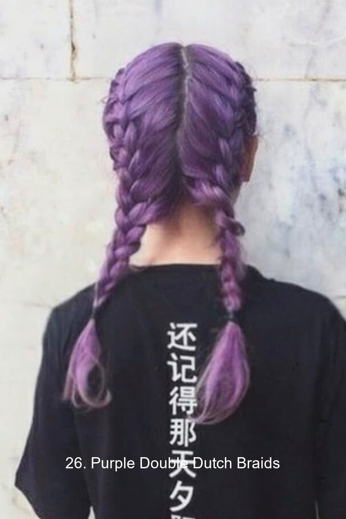 26. Purple Double Dutch Braids