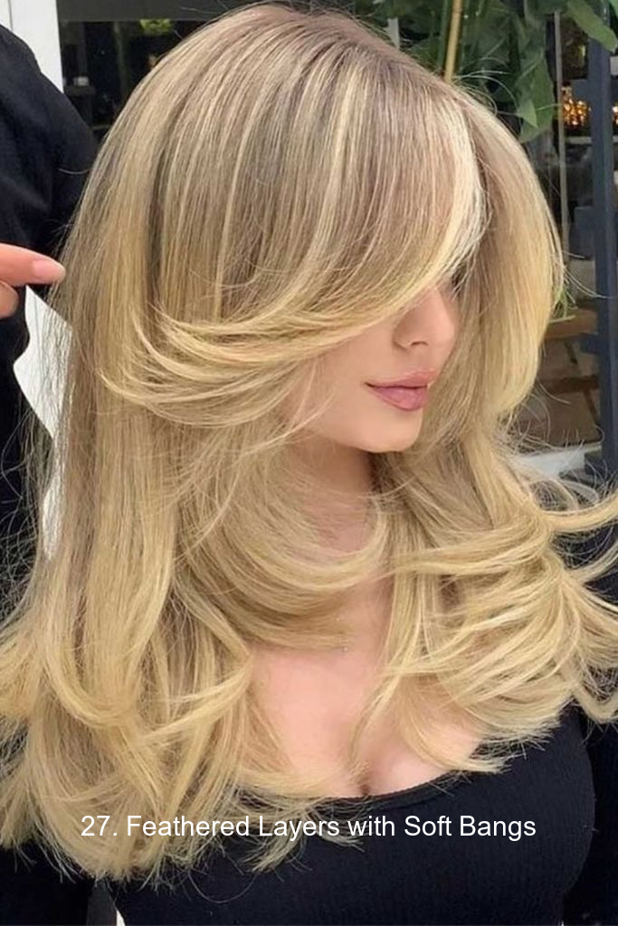 27. Feathered Layers with Soft Bangs