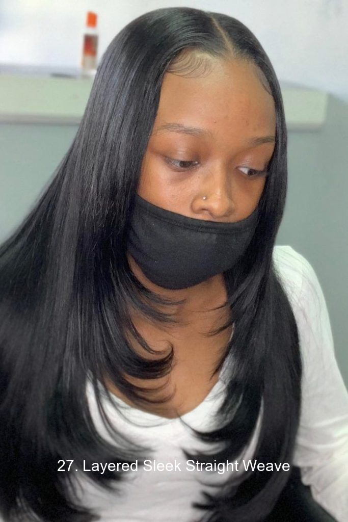 27. Layered Sleek Straight Weave
