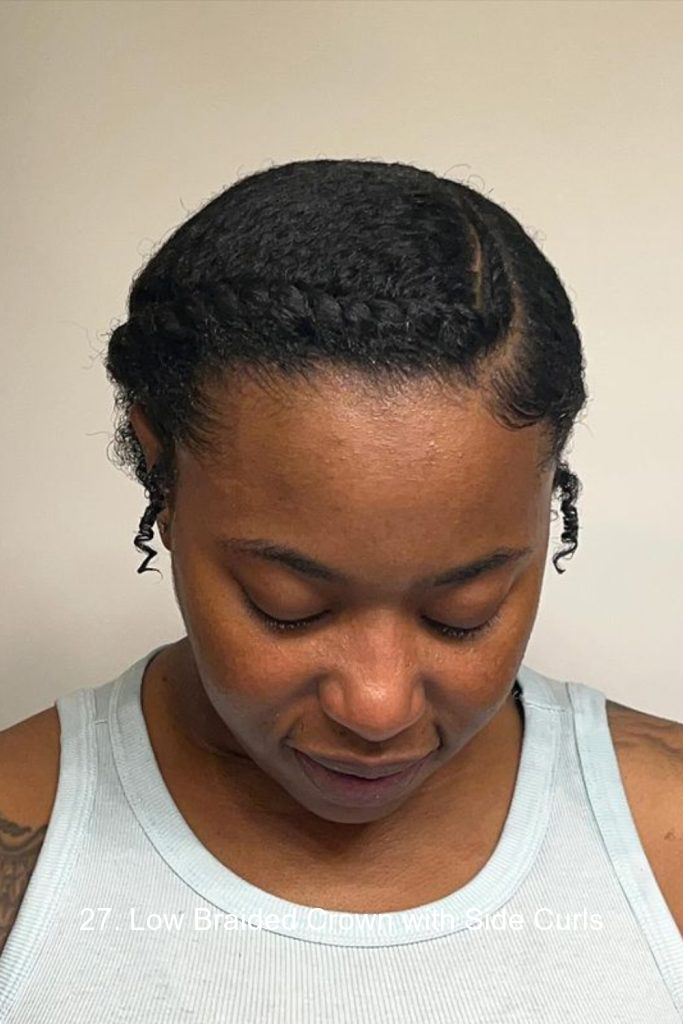 27. Low Braided Crown with Side Curls