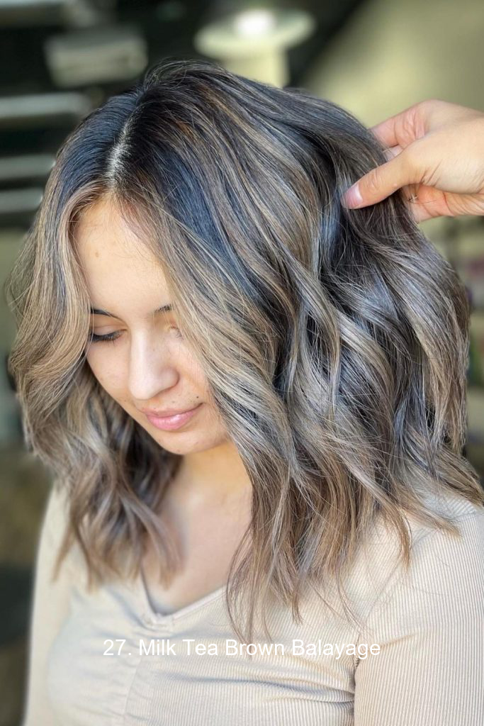 27. Milk Tea Brown Balayage