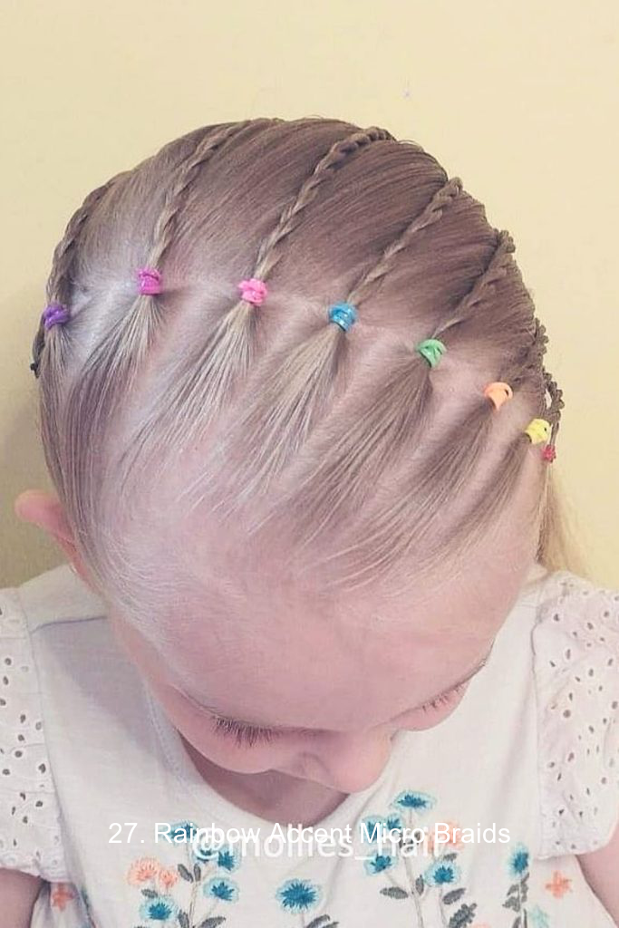 27. Rainbow Accent Micro Braids
