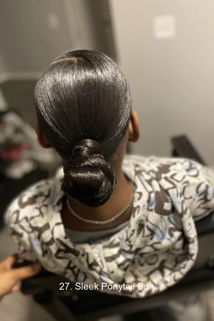 27. Sleek Ponytail Bun