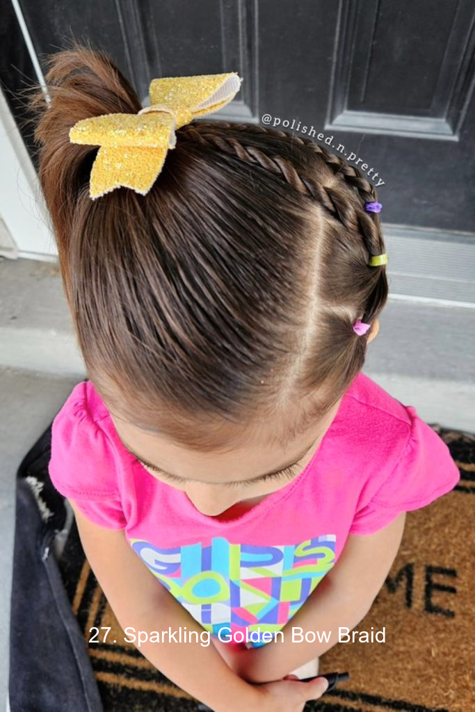 27. Sparkling Golden Bow Braid