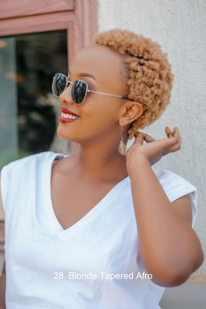 28. Blonde Tapered Afro
