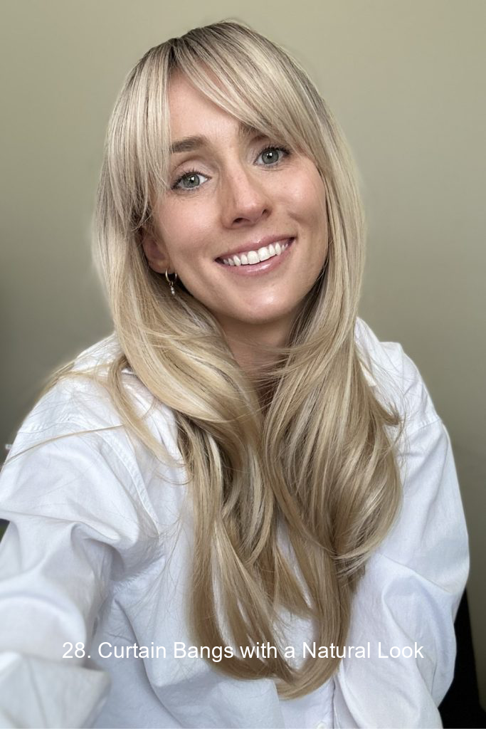 28. Curtain Bangs with a Natural Look