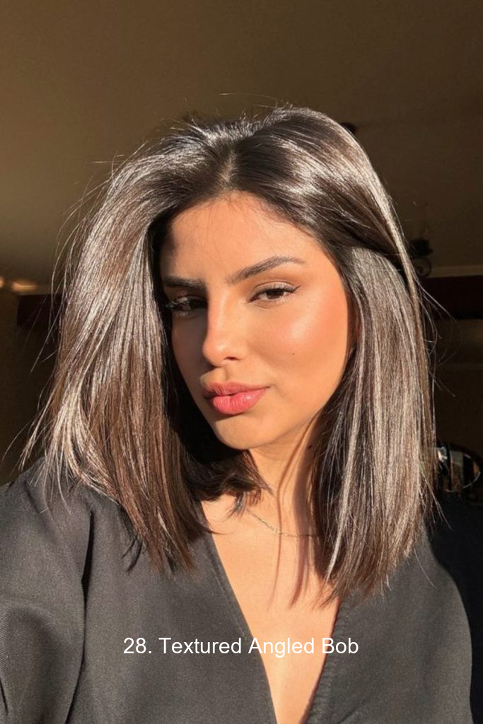 28. Textured Angled Bob
