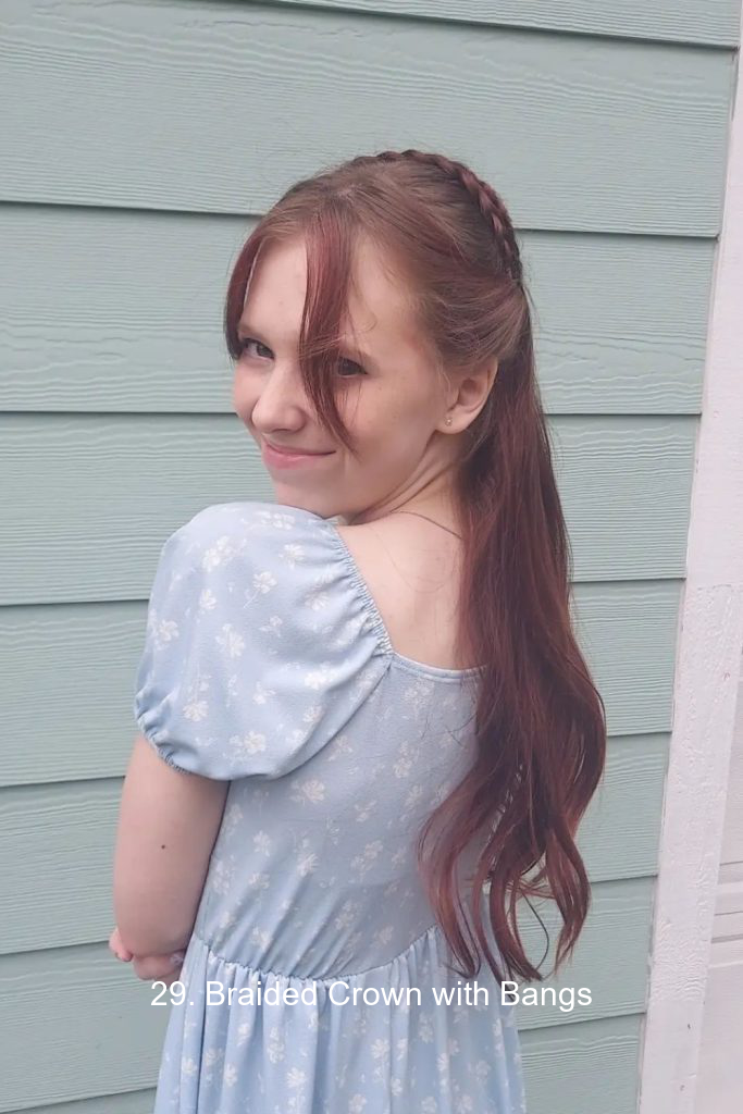 29. Braided Crown with Bangs