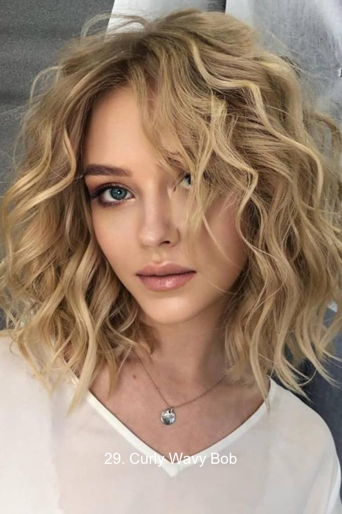 29. Curly Wavy Bob