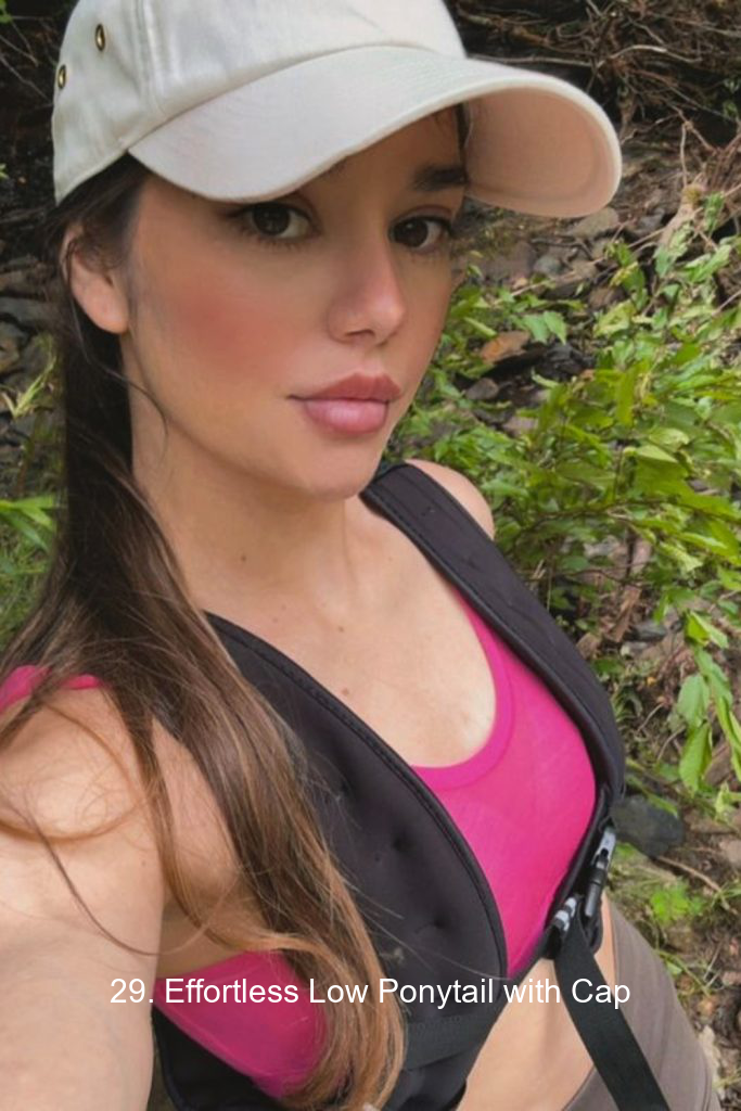 29. Effortless Low Ponytail with Cap