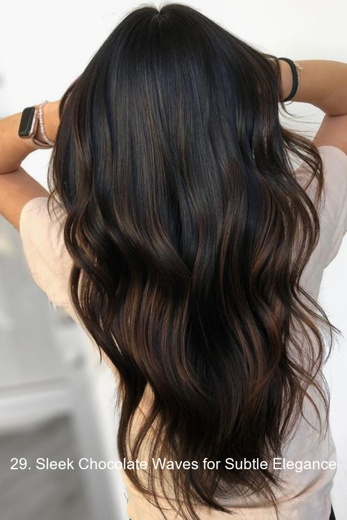 29. Sleek Chocolate Waves for Subtle Elegance
