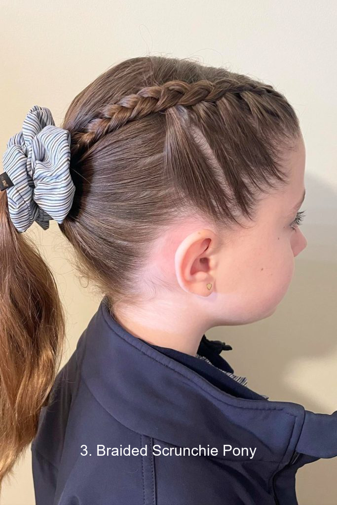 3. Braided Scrunchie Pony