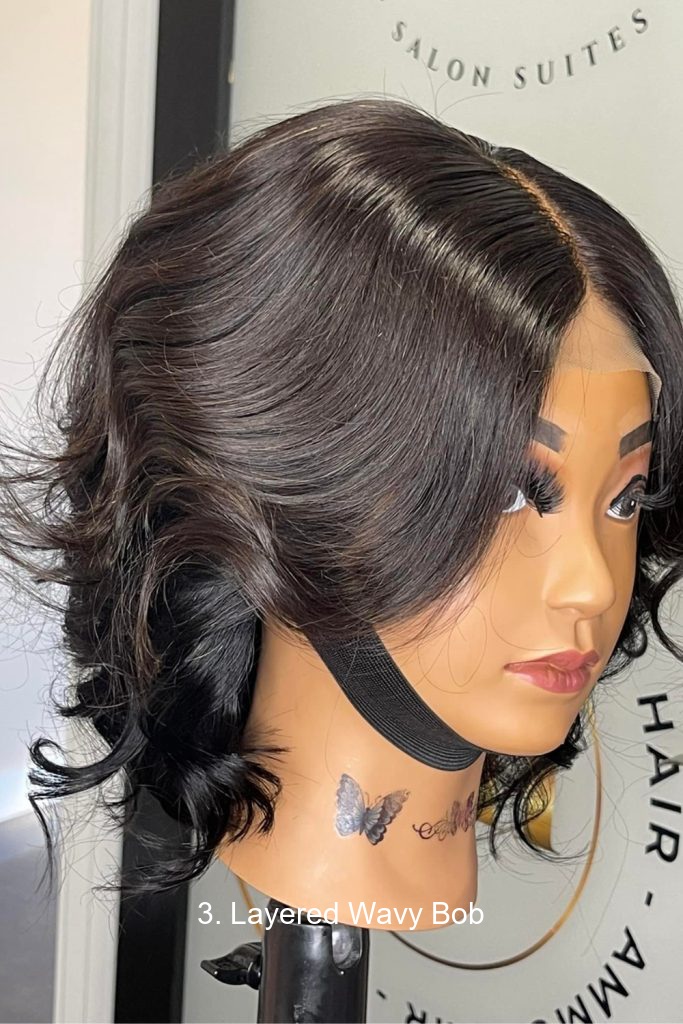 3. Layered Wavy Bob