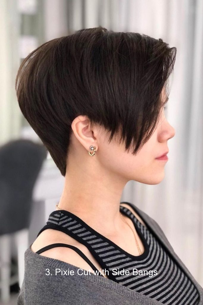3. Pixie Cut with Side Bangs
