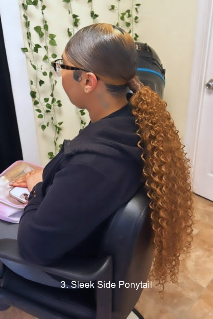 3. Sleek Side Ponytail