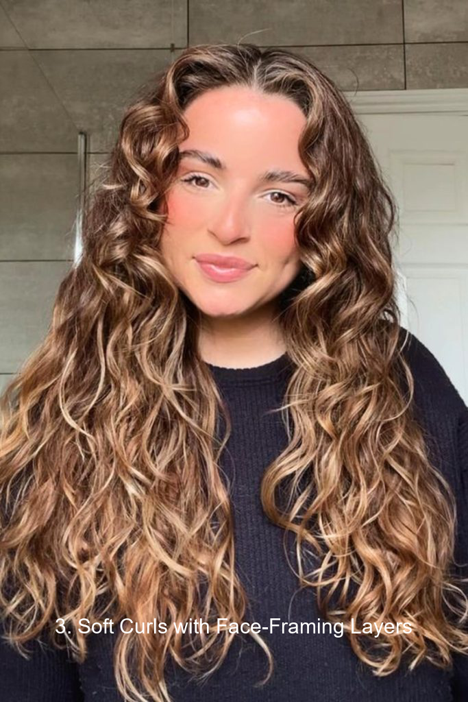 3. Soft Curls with Face-Framing Layers