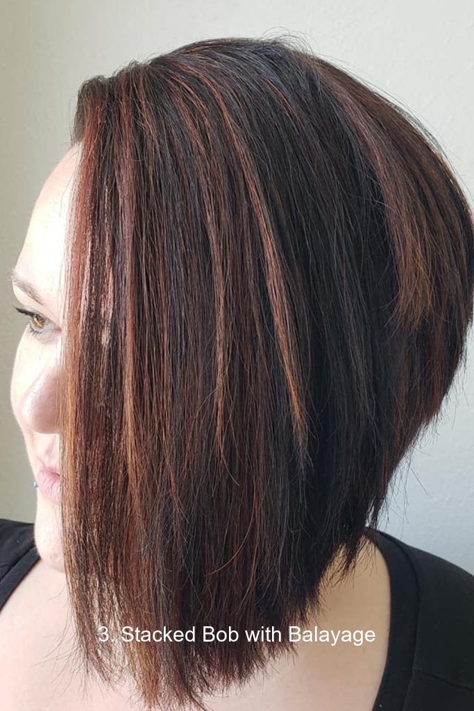 3. Stacked Bob with Balayage