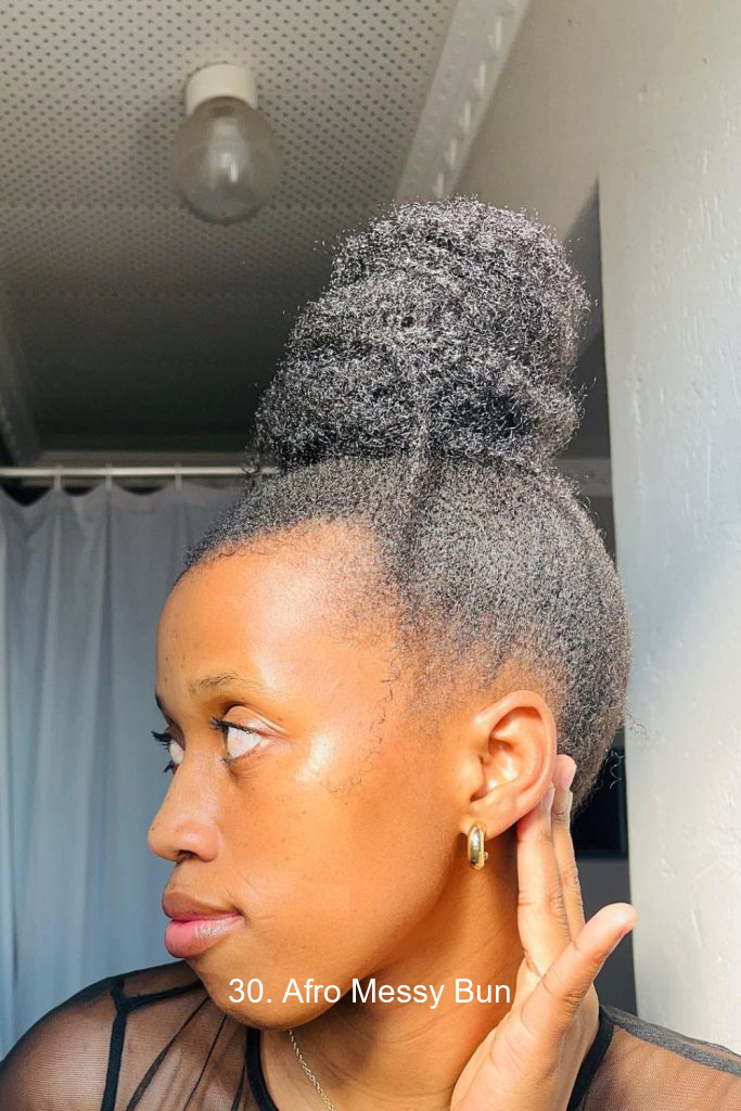 30. Afro Messy Bun