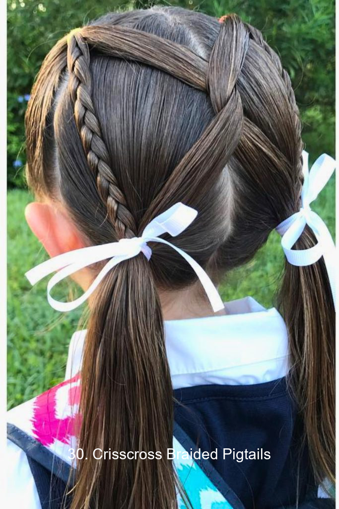 30. Crisscross Braided Pigtails