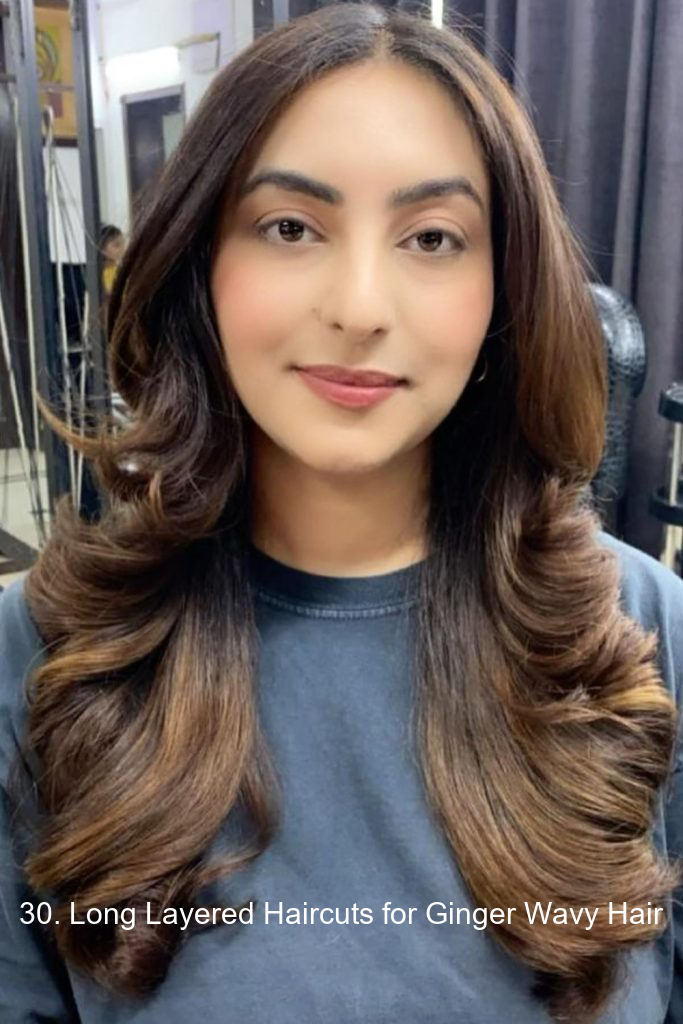 30. Long Layered Haircuts for Ginger Wavy Hair