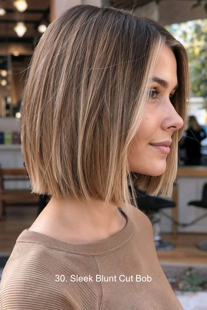 30. Sleek Blunt Cut Bob