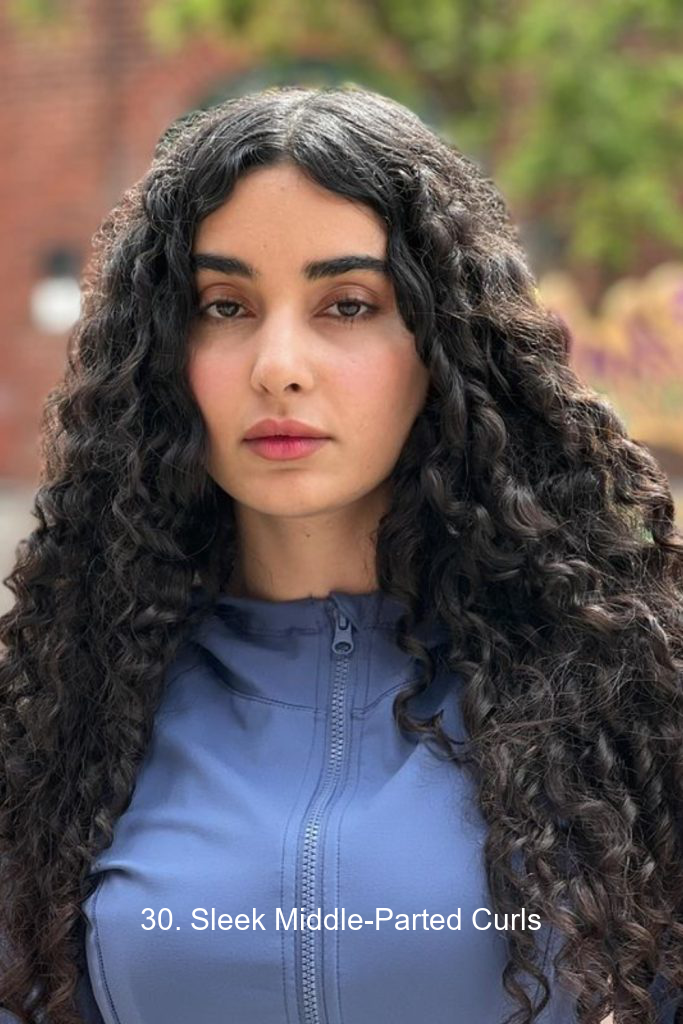 30. Sleek Middle-Parted Curls