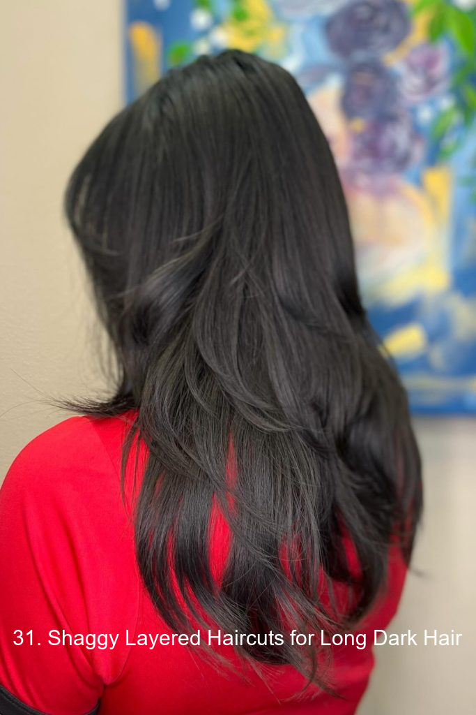 31. Shaggy Layered Haircuts for Long Dark Hair