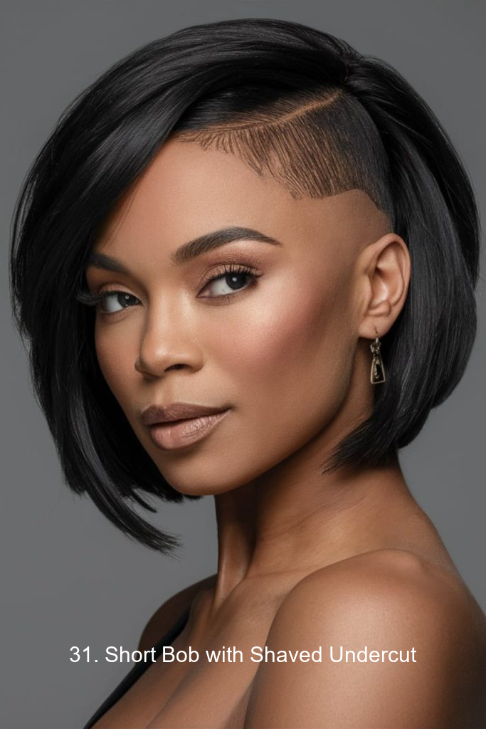 31. Short Bob with Shaved Undercut