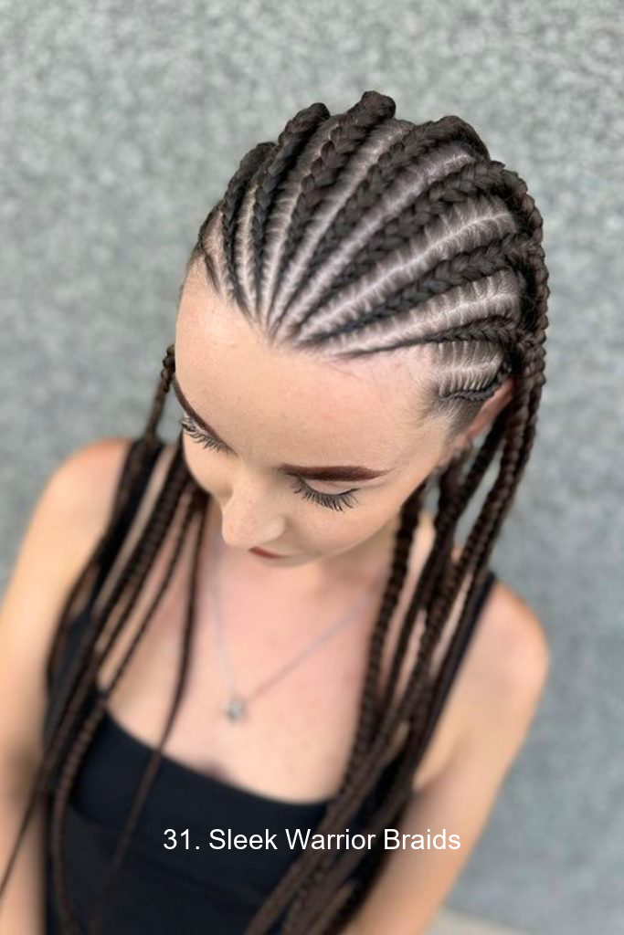 31. Sleek Warrior Braids