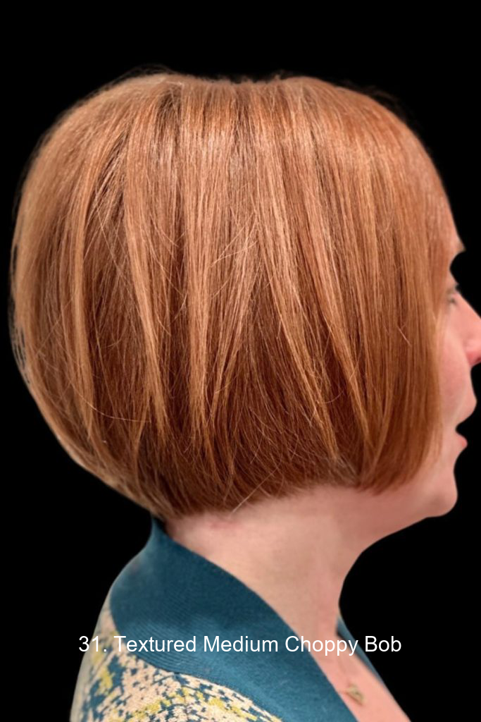 31. Textured Medium Choppy Bob