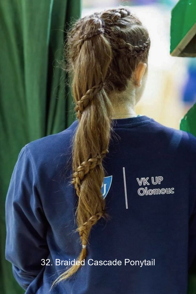 32. Braided Cascade Ponytail