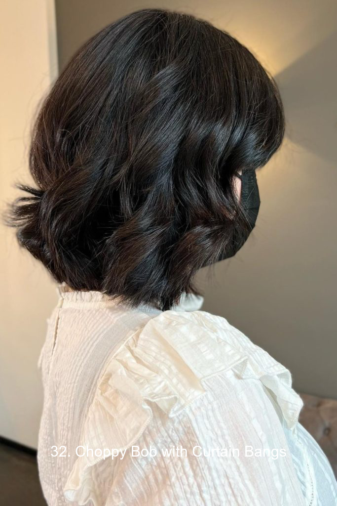 32. Choppy Bob with Curtain Bangs
