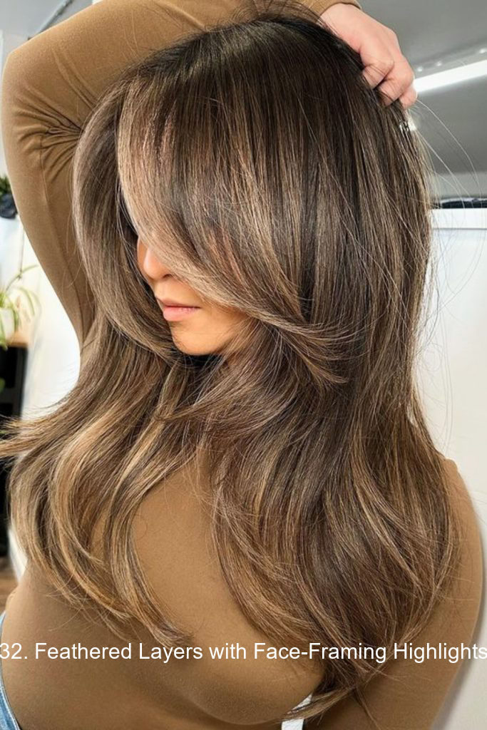 32. Feathered Layers with Face-Framing Highlights
