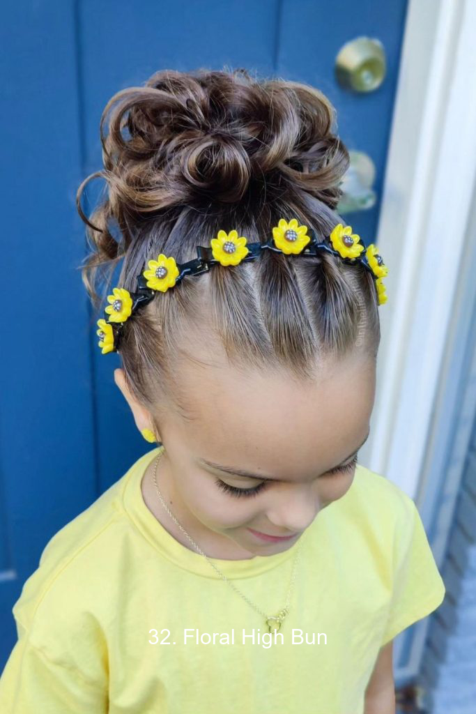 32. Floral High Bun
