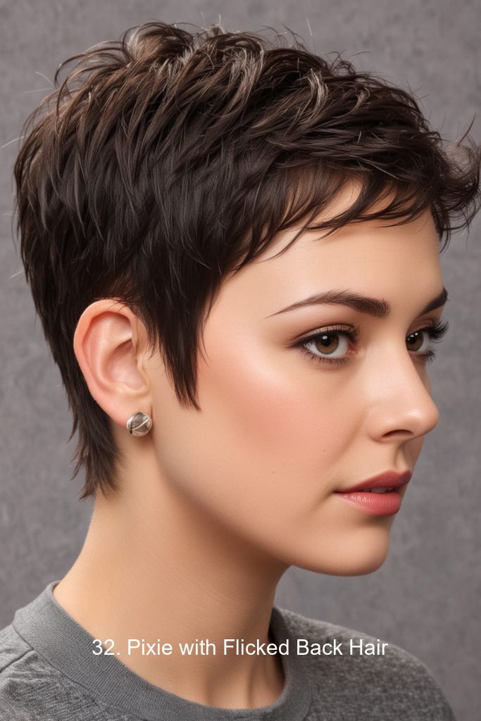 32. Pixie with Flicked Back Hair