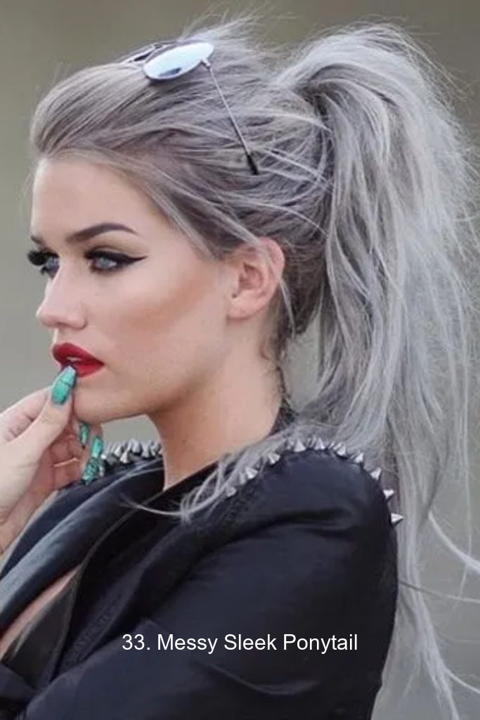 33. Messy Sleek Ponytail