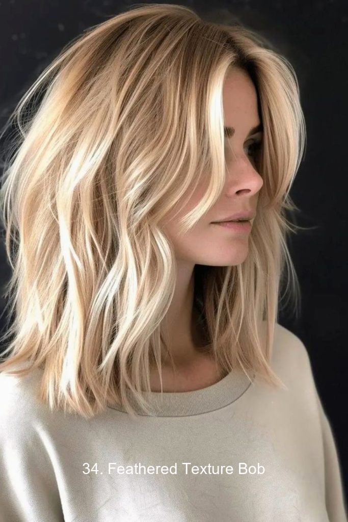 34. Feathered Texture Bob