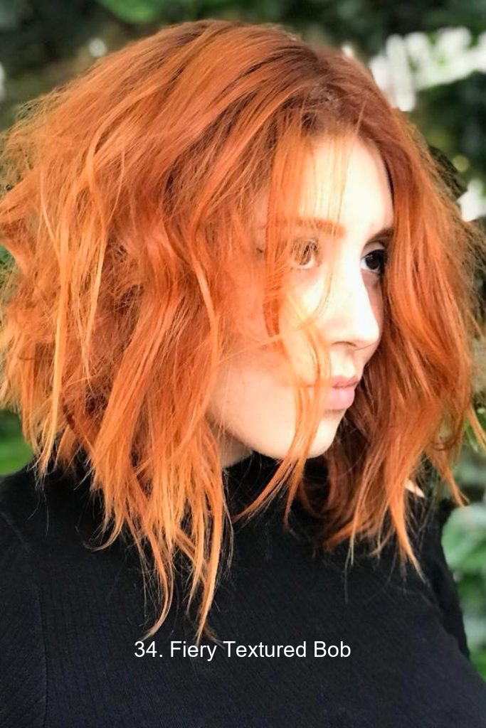 34. Fiery Textured Bob