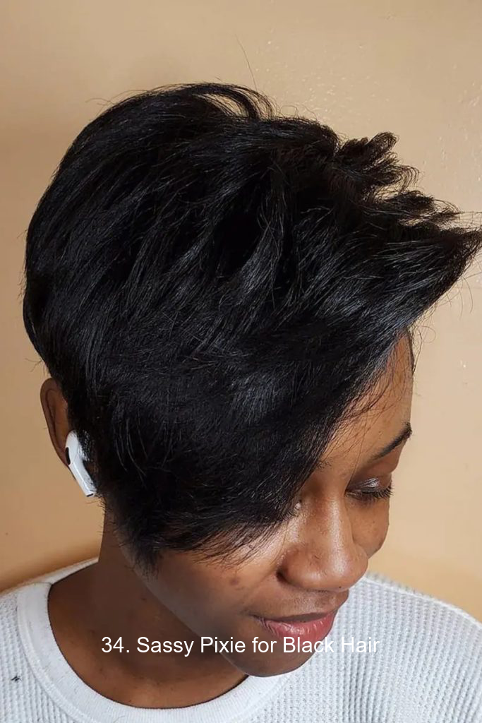 34. Sassy Pixie for Black Hair