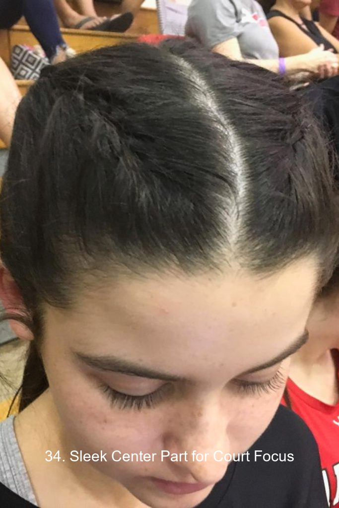 34. Sleek Center Part for Court Focus