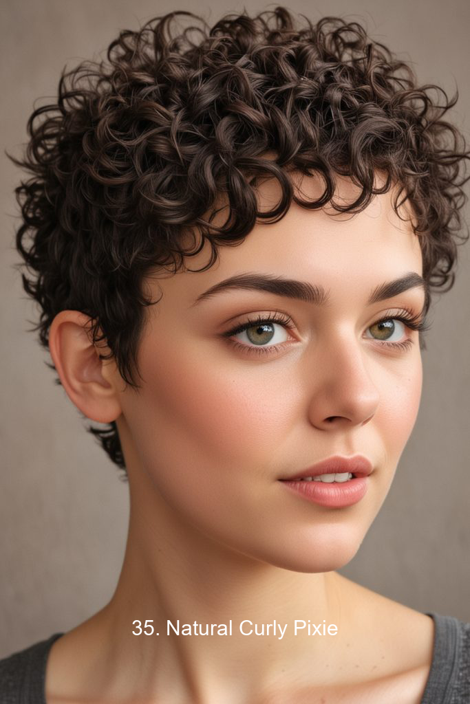 35. Natural Curly Pixie