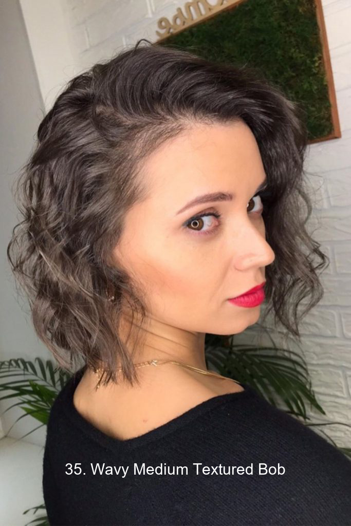 35. Wavy Medium Textured Bob