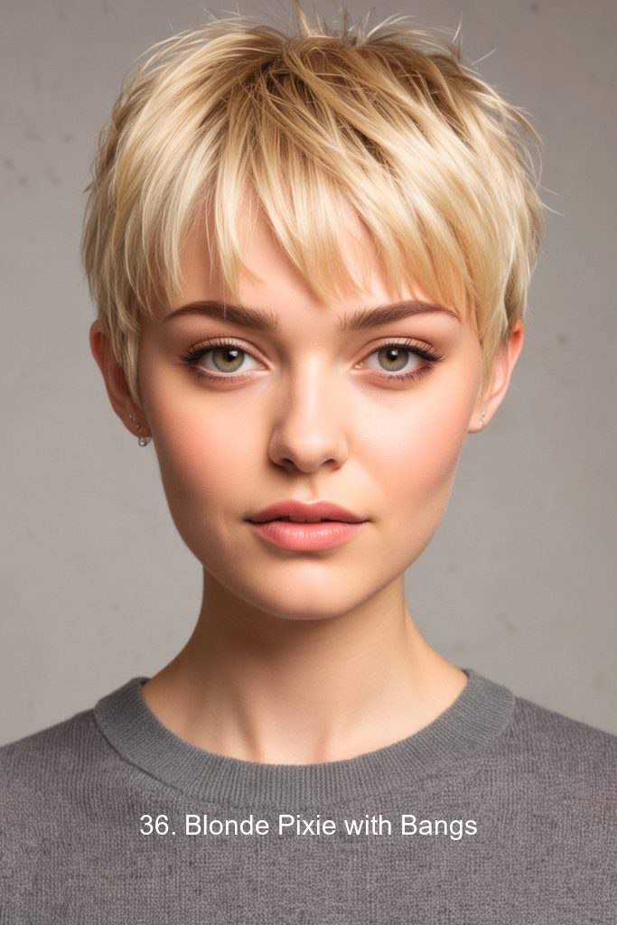 36. Blonde Pixie with Bangs