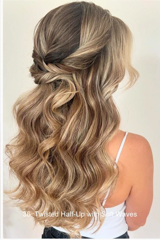 36. Twisted Half-Up with Soft Waves