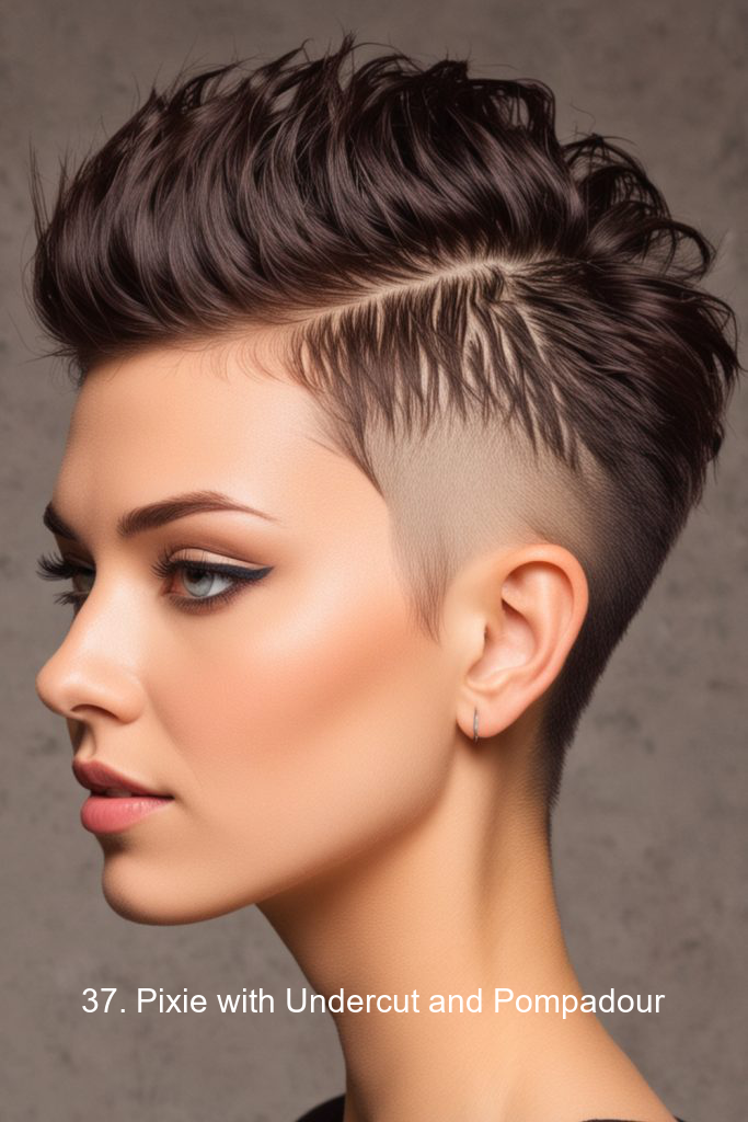 37. Pixie with Undercut and Pompadour