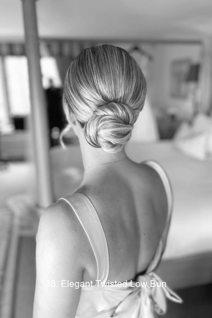 38. Elegant Twisted Low Bun
