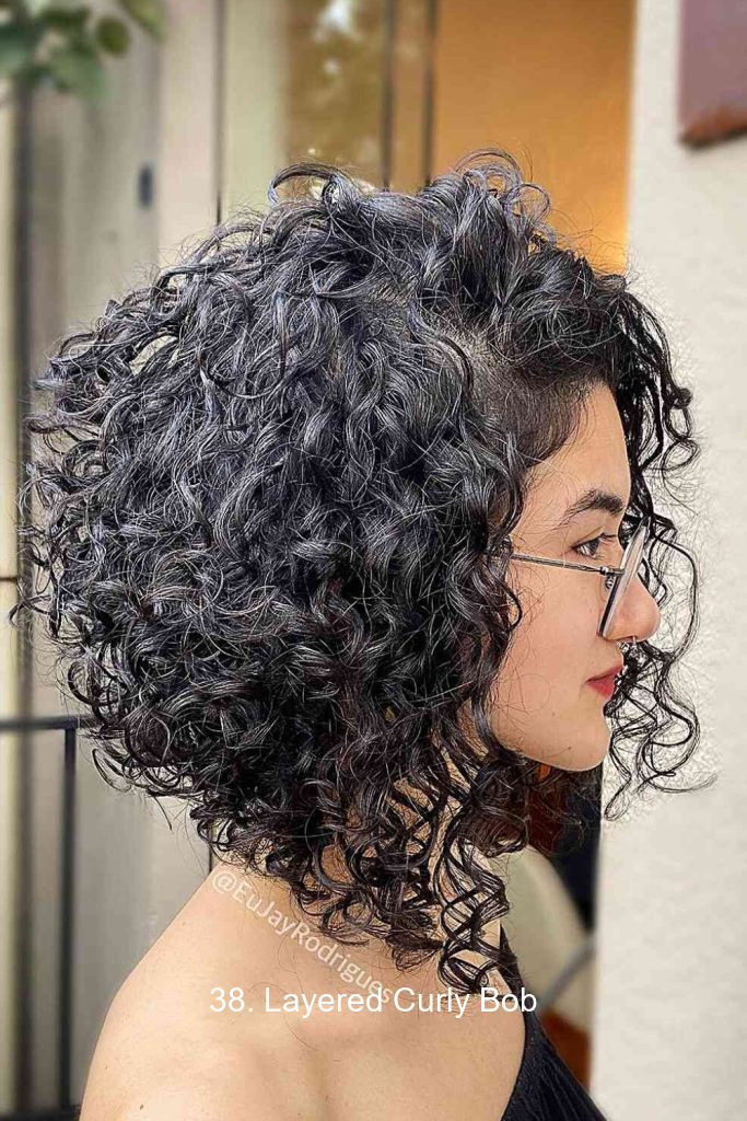 38. Layered Curly Bob